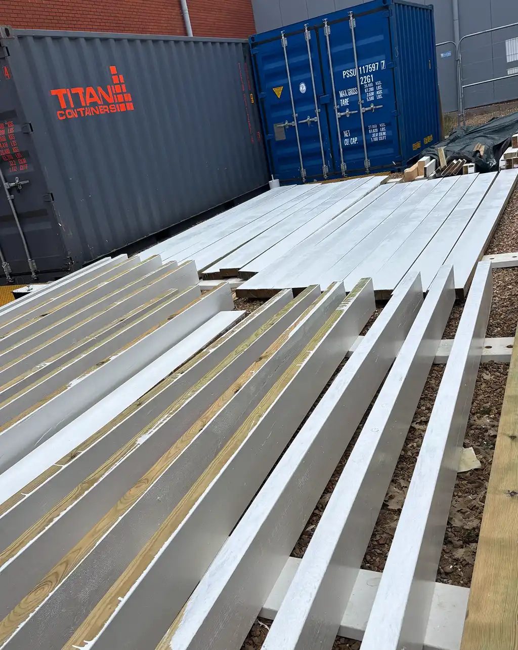 Intumescent painted timbers at Hinchingbrooke Hospital