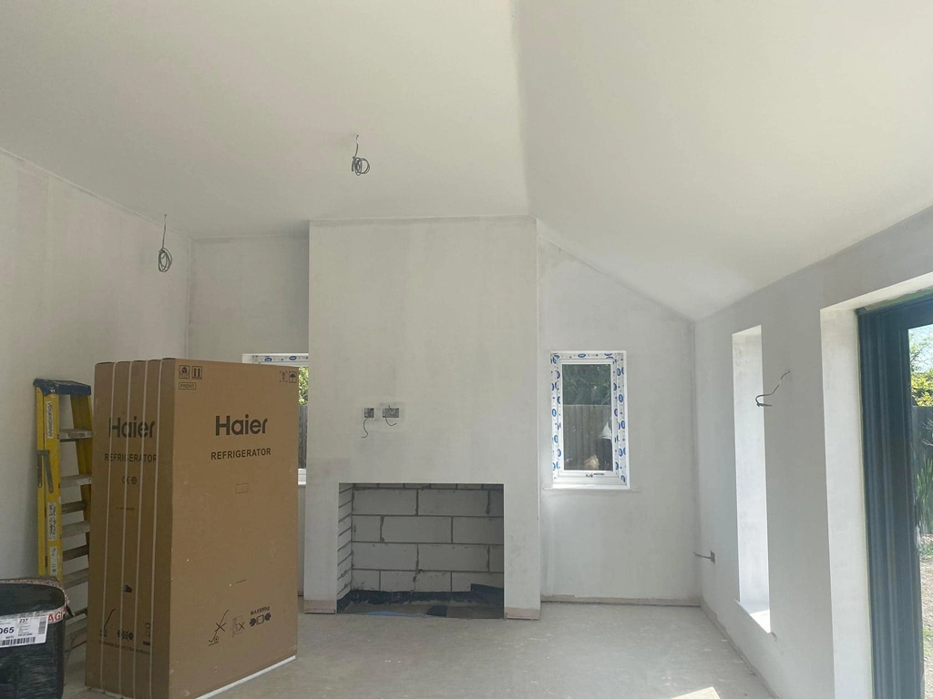 interior of extension painted